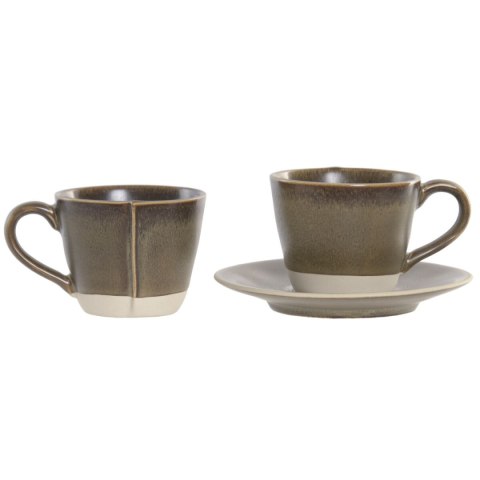 Zestaw filiżanek do kawy Home ESPRIT Kolor Zielony Kamionka 90 ml 6 Części