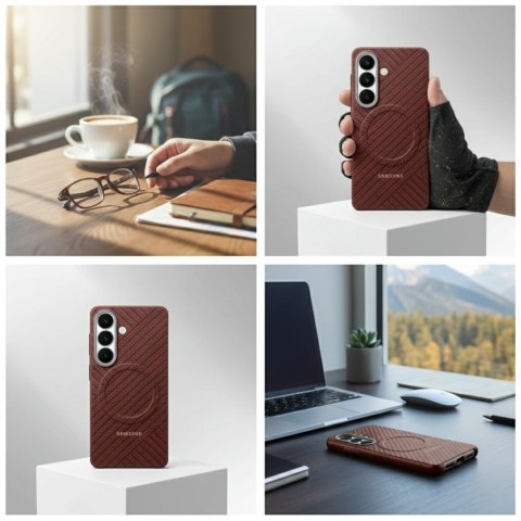 Etui Samsung Carbon Magnet do Samsung Galaxy S26+ czerwony