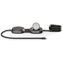 Ładowarka indukcyjna 2w1 Zens Pro 3 + ładowanie Apple Watch Qi2 15W USB-C/USB-C czarny