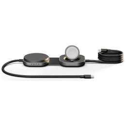 Ładowarka indukcyjna 2w1 Zens Pro 3 + ładowanie Apple Watch Qi2 15W USB-C/USB-C czarny