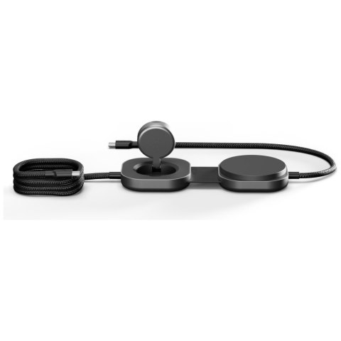 Ładowarka indukcyjna 2w1 Zens Pro 3 + ładowanie Apple Watch Qi2 15W USB-C/USB-C czarny
