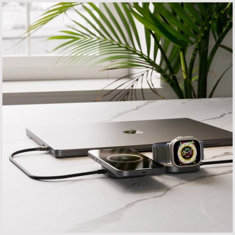 Ładowarka indukcyjna 2w1 Zens Pro 3 + ładowanie Apple Watch Qi2 15W USB-C/USB-C czarny