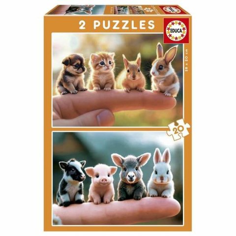 Układanka puzzle Educa Baby Animals 2 x 20 (2 Sztuk)
