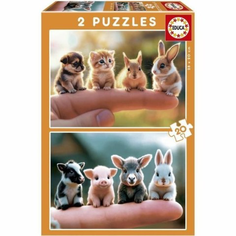 Układanka puzzle Educa Baby Animals 2 x 20 (2 Sztuk)