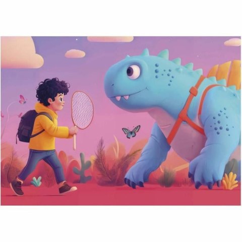 Zestaw 4 Puzzli Educa Dinosaurios Amistosos 20 Części 40 Części 60 Części 80 Części