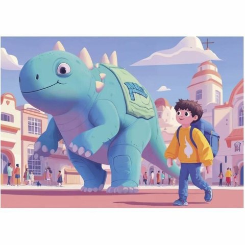 Zestaw 4 Puzzli Educa Dinosaurios Amistosos 20 Części 40 Części 60 Części 80 Części