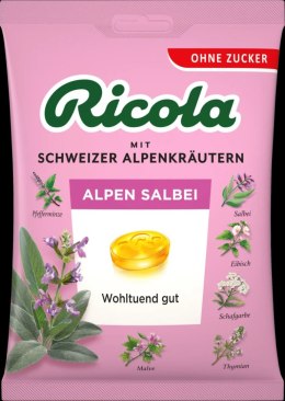 Ricola Alpen-Salbei Cukierki bez Cukru Szałwia Alpejska 75 g
