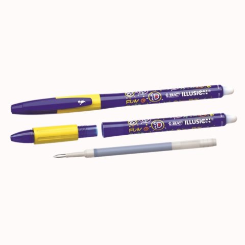 BIC Gel-ocity Illusion Długopis Wymazywalny Niebieski Blister Długopis + 2 Wkłady