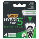 BIC Wkłady do Maszynki do Golenia Hybrid Flex 5 Sensitive 4 Wkłady