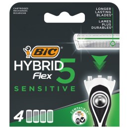 BIC Wkłady do Maszynki do Golenia Hybrid Flex 5 Sensitive 4 Wkłady