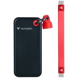 Dysk Zewnętrzny Verbatim Pocket SSD 256GB USB-C 3.2 gen.2 czarno-czerwony 32417