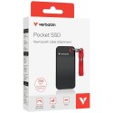 Dysk Zewnętrzny Verbatim Pocket SSD 256GB USB-C 3.2 gen.2 czarno-czerwony 32417