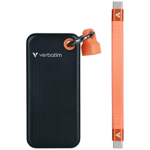 Dysk Zewnętrzny Verbatim Pocket SSD 256GB USB-C 3.2 gen.2 czarno-pomarańczowy 32418