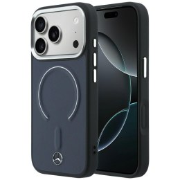 Etui Mercedes Leather 3D MagSafe do iPhone 17 Pro granatowy