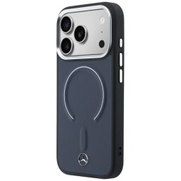 Etui Mercedes Leather 3D MagSafe do iPhone 17 Pro granatowy
