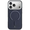Etui Mercedes Leather 3D MagSafe do iPhone 17 Pro granatowy