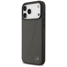 Etui Mercedes Leather Large Laurel Leave MagSafe do iPhone 17 Pro Max antracyt