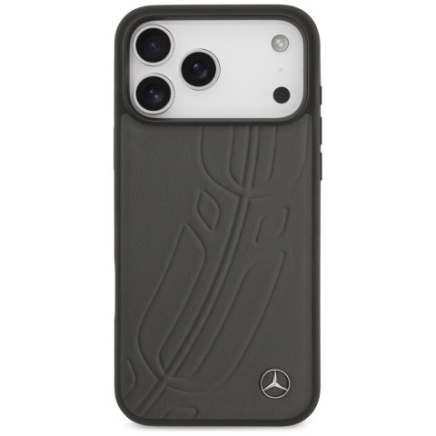 Etui Mercedes Leather Large Laurel Leave MagSafe do iPhone 17 Pro Max antracyt