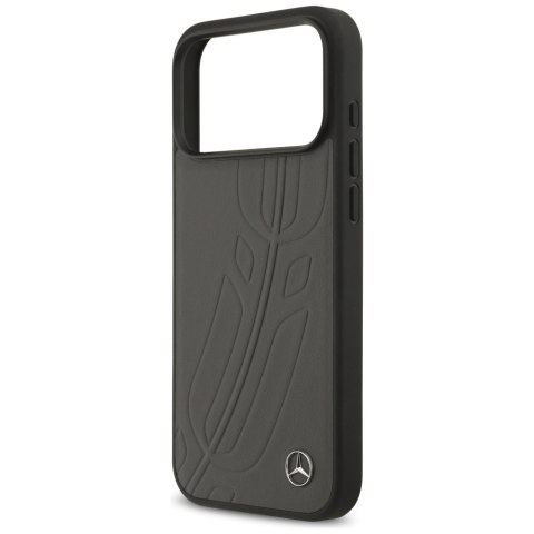 Etui Mercedes Leather Large Laurel Leave MagSafe do iPhone 17 Pro Max antracyt
