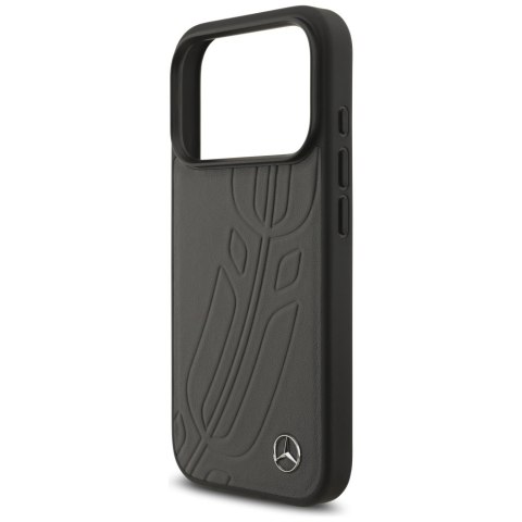 Etui Mercedes Leather Large Laurel Leave MagSafe do iPhone 17 Pro antracyt