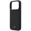 Etui Mercedes Leather Mesh with Bow Line MagSafe do iPhone 17 Pro Max czarny