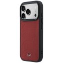 Etui Mercedes Leather Mesh with Bow Line MagSafe do iPhone 17 Pro Max czerwony
