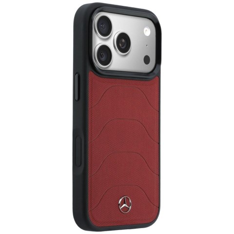 Etui Mercedes Leather Mesh with Bow Line MagSafe do iPhone 17 Pro Max czerwony