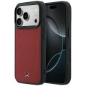 Etui Mercedes Leather Mesh with Bow Line MagSafe do iPhone 17 Pro czerwony