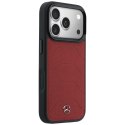 Etui Mercedes Leather Mesh with Bow Line MagSafe do iPhone 17 Pro czerwony