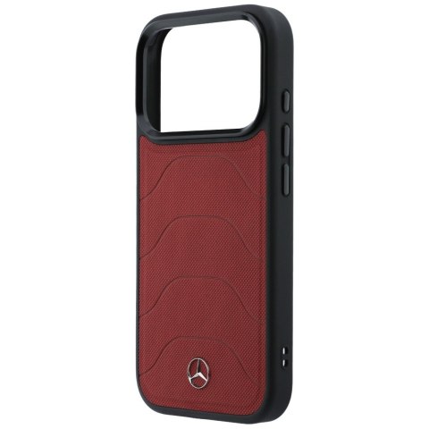 Etui Mercedes Leather Mesh with Bow Line MagSafe do iPhone 17 Pro czerwony