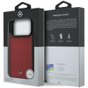 Etui Mercedes Leather Mesh with Bow Line MagSafe do iPhone 17 Pro czerwony