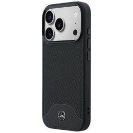 Etui Mercedes Leather Wood Effect and Curve MagSafe do iPhone 17 Pro Max czarny