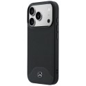 Etui Mercedes Leather Wood Effect and Curve MagSafe do iPhone 17 Pro czarny