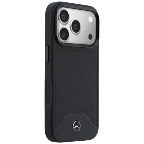 Etui Mercedes Leather Wood Effect and Curve MagSafe do iPhone 17 Pro czarny