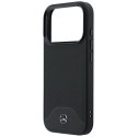 Etui Mercedes Leather Wood Effect and Curve MagSafe do iPhone 17 Pro czarny