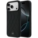 Etui Mercedes Leather with Crossed Lines MagSafe do iPhone 17 Pro Max czarny