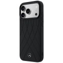Etui Mercedes Leather with Crossed Lines MagSafe do iPhone 17 Pro Max czarny