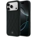 Etui Mercedes Leather with Crossed Lines MagSafe do iPhone 17 Pro czarny