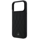 Etui Mercedes Leather with Crossed Lines MagSafe do iPhone 17 Pro czarny