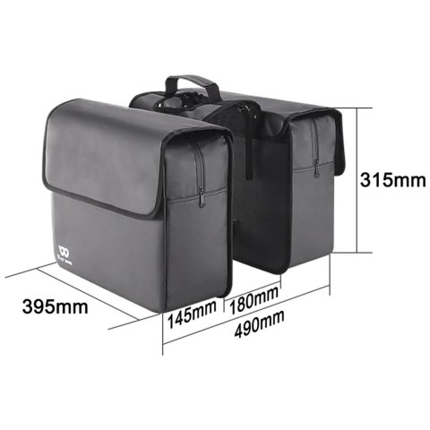 Torba rowerowa West Biking na bagażnik podwójna 36l czarny