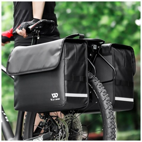 Torba rowerowa West Biking na bagażnik podwójna 36l czarny