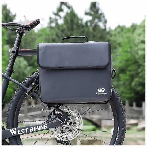 Torba rowerowa West Biking na bagażnik podwójna 36l czarny