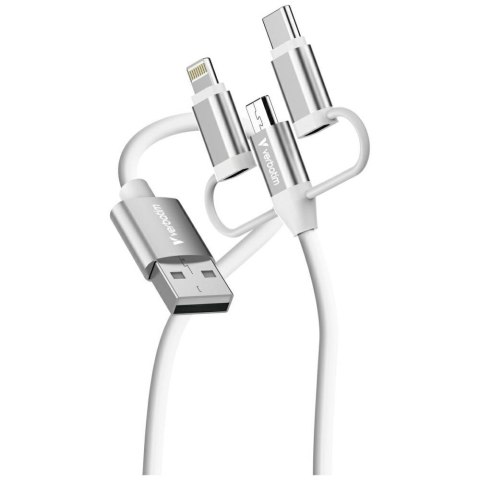 Kable Verbatim Sync & Charge USB-A do Micro-B, USB-C, Lightning essentials 18W biały 32394