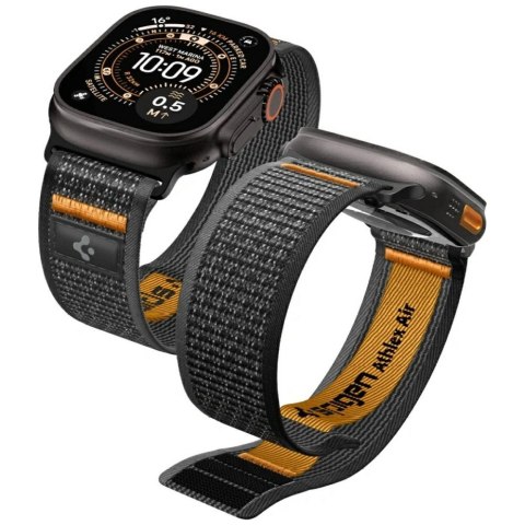 Pasek Spigen Athlex Air do Apple Watch 6/7/8/9/10/11/SE/SE 3/Ultra 1/Ultra 2/ Ultra 3 (44/45/46/49 mm) czarno pomarańczowy