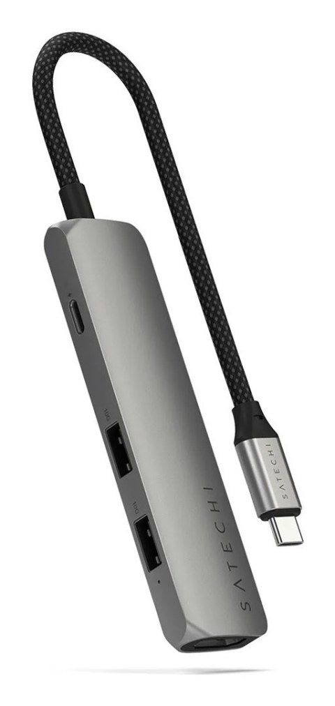 Aluminiowy adapter do urządzeń mobilnych USB-C Satechi 4-in-1 USB-C Slim Multiport Adapter 4K (space gray)
