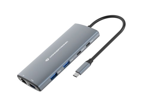 Conceptronic DONN06G Przewodowa USB 3.2 Gen 1 (3.1 Gen 1) Type-C Szary