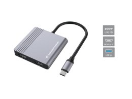 Conceptronic DONN13G stacja dokująca Przewodowa USB 3.2 Gen 1 (3.1 Gen 1) Type-C Szary