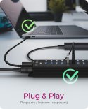 ICY BOX IB-HUB1717-U3 USB 3.2 Gen 1 (3.1 Gen 1) Type-A 5000 Mbit/s Czarny