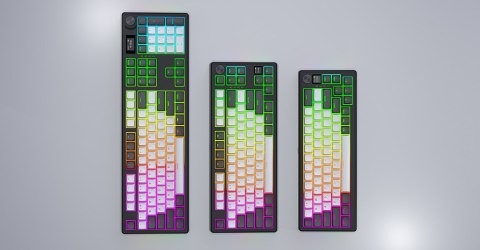 HATOR Skyfall Pro Wireless 65 klawiatura Gaming USB + RF Wireless + Bluetooth QWERTY US English Czarny, Szary