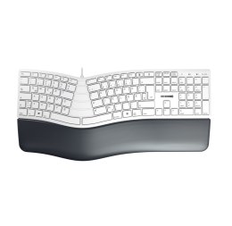 Klawiatura CHERRY KC 4500 ERGO przewodowa niemiecka USB jasnoszara
